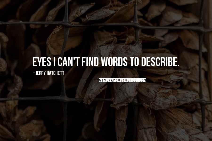 Jerry Hatchett Quotes: eyes I can't find words to describe.