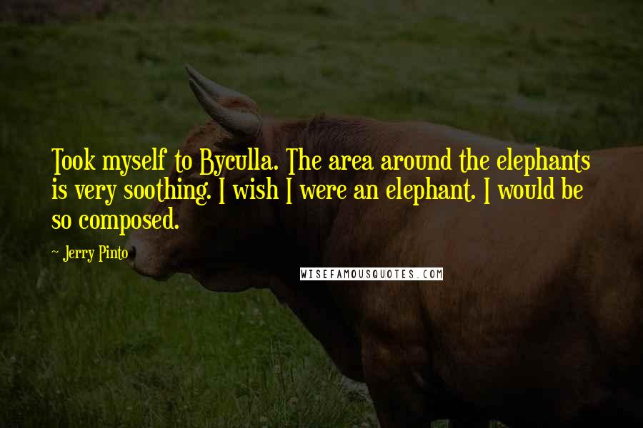 Jerry Pinto Quotes: Took myself to Byculla. The area around the elephants is very soothing. I wish I were an elephant. I would be so composed.