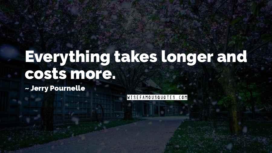 Jerry Pournelle Quotes: Everything takes longer and costs more.