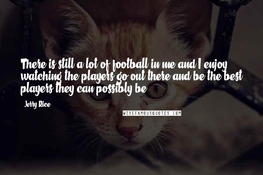 Jerry Rice Quotes: There is still a lot of football in me and I enjoy watching the players go out there and be the best players they can possibly be.