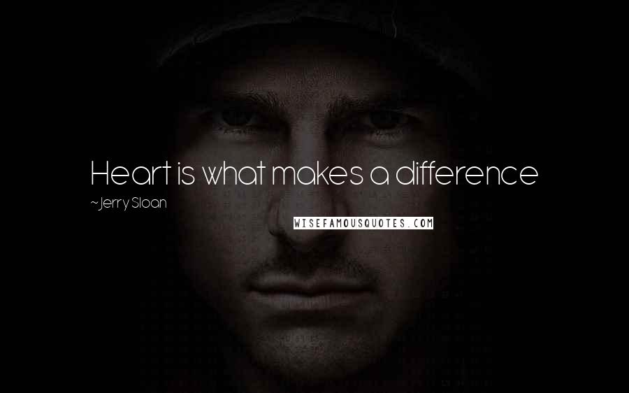 Jerry Sloan Quotes: Heart is what makes a difference
