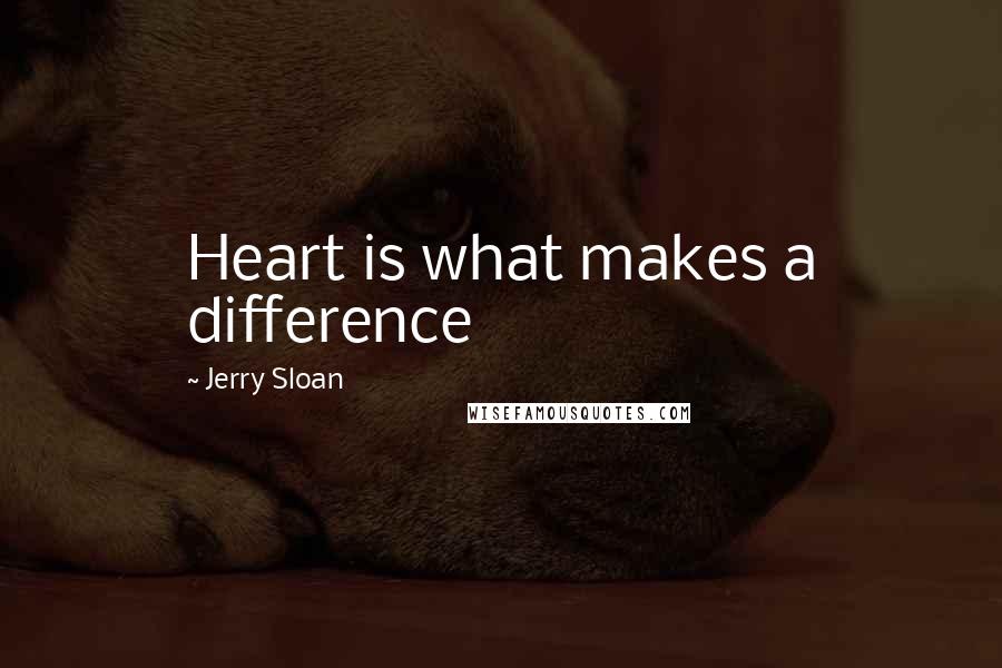 Jerry Sloan Quotes: Heart is what makes a difference