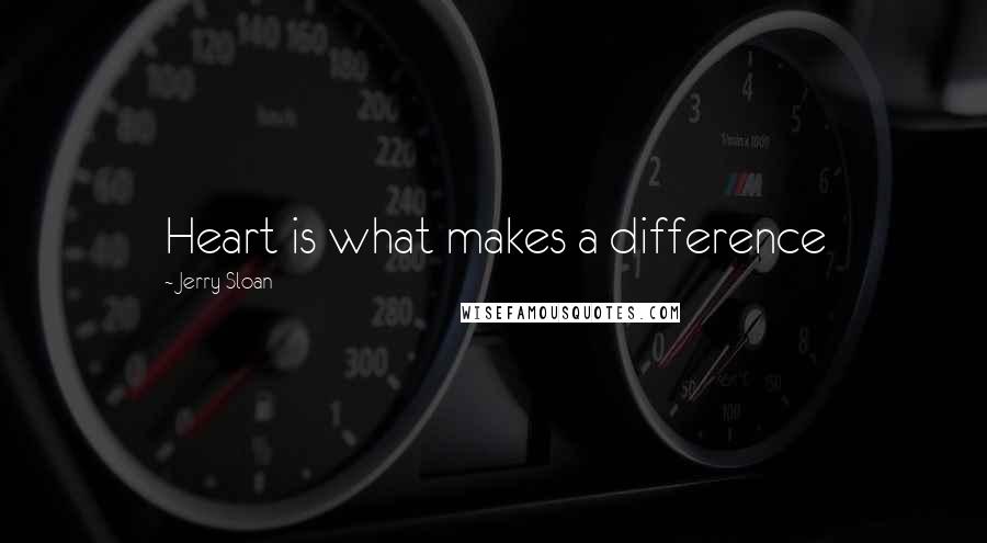Jerry Sloan Quotes: Heart is what makes a difference