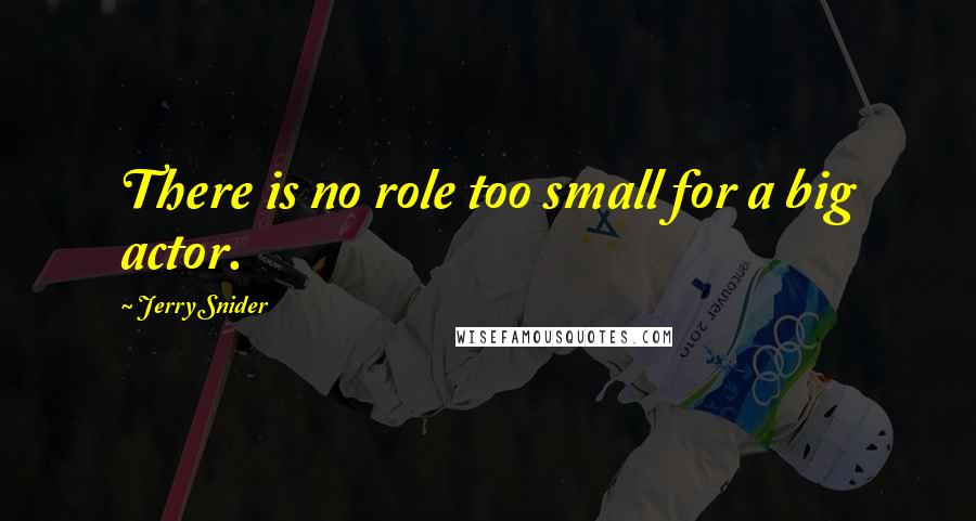 Jerry Snider Quotes: There is no role too small for a big actor.