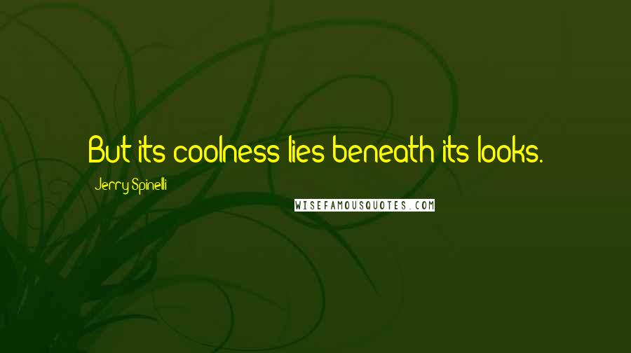 Jerry Spinelli Quotes: But its coolness lies beneath its looks.