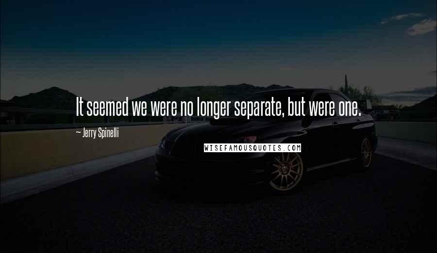 Jerry Spinelli Quotes: It seemed we were no longer separate, but were one.