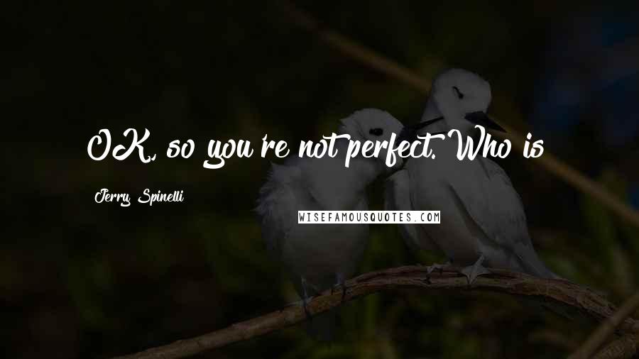 Jerry Spinelli Quotes: OK, so you're not perfect. Who is?
