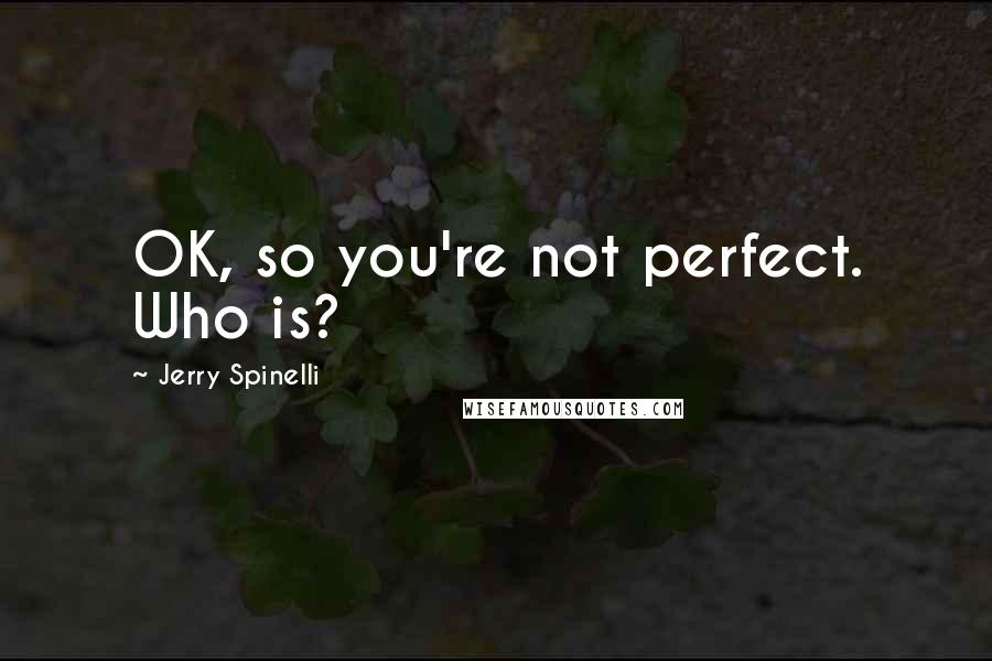 Jerry Spinelli Quotes: OK, so you're not perfect. Who is?