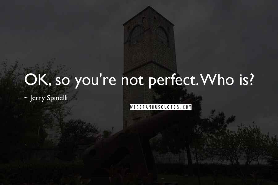 Jerry Spinelli Quotes: OK, so you're not perfect. Who is?