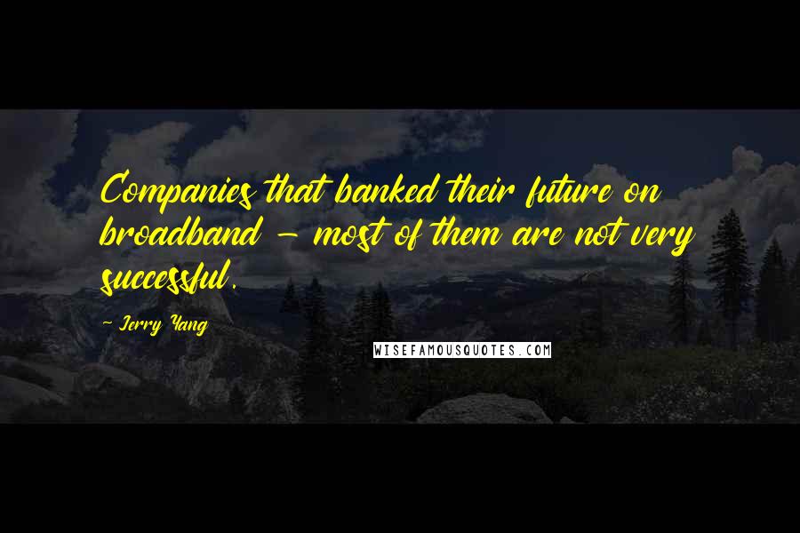 Jerry Yang Quotes: Companies that banked their future on broadband - most of them are not very successful.
