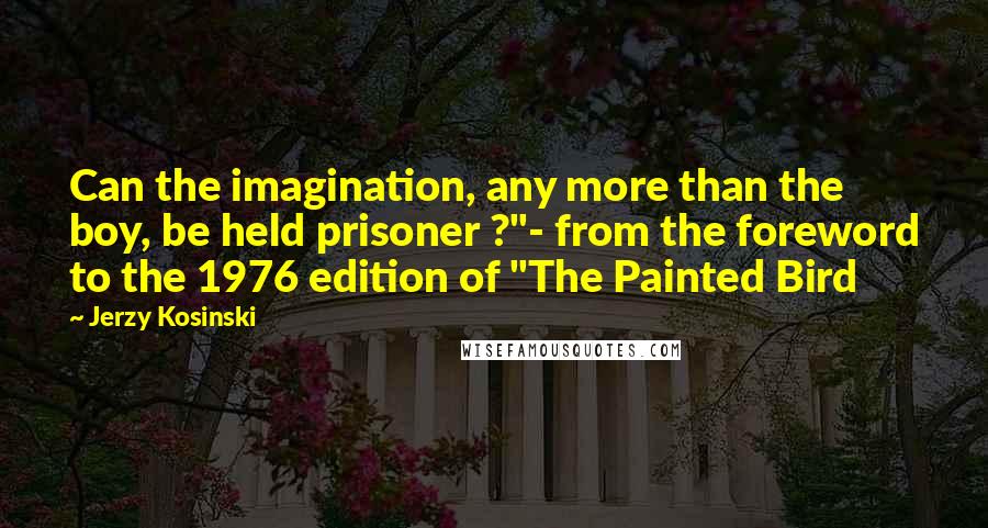 Jerzy Kosinski Quotes: Can the imagination, any more than the boy, be held prisoner ?"- from the foreword to the 1976 edition of "The Painted Bird