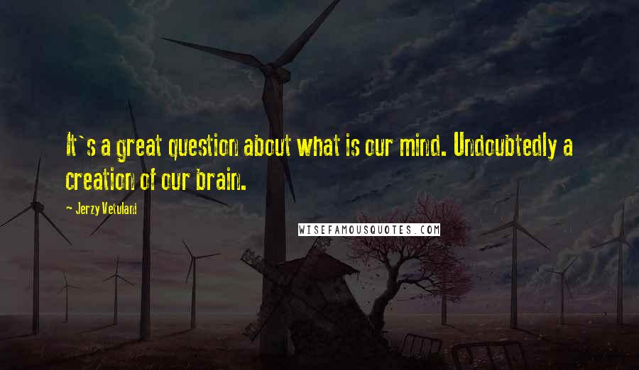 Jerzy Vetulani Quotes: It's a great question about what is our mind. Undoubtedly a creation of our brain.