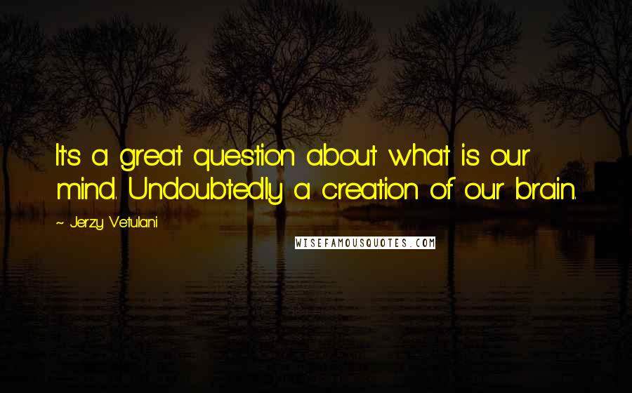 Jerzy Vetulani Quotes: It's a great question about what is our mind. Undoubtedly a creation of our brain.