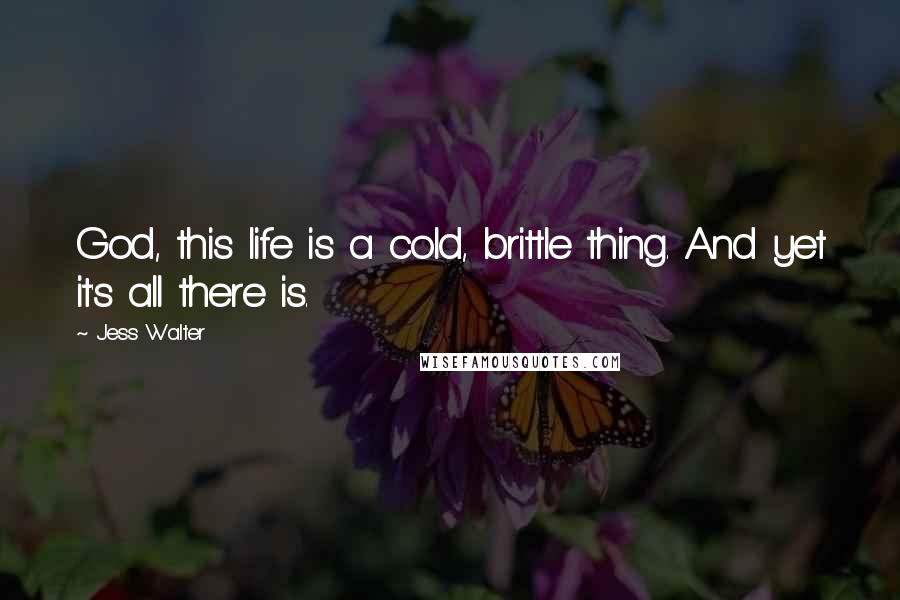 Jess Walter Quotes: God, this life is a cold, brittle thing. And yet it's all there is.