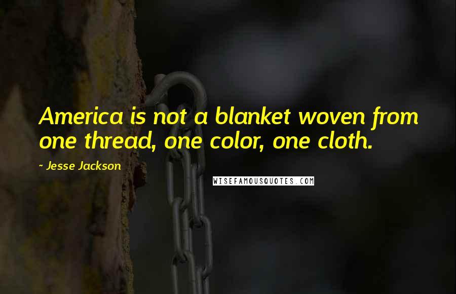 Jesse Jackson Quotes: America is not a blanket woven from one thread, one color, one cloth.