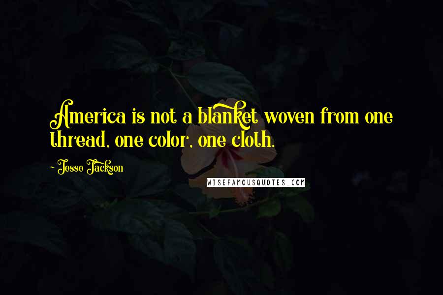 Jesse Jackson Quotes: America is not a blanket woven from one thread, one color, one cloth.