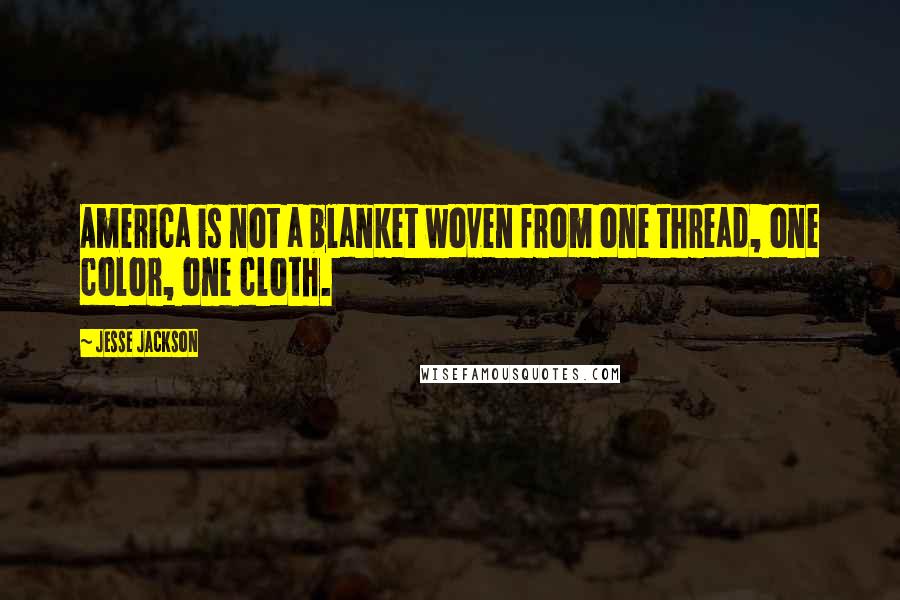 Jesse Jackson Quotes: America is not a blanket woven from one thread, one color, one cloth.