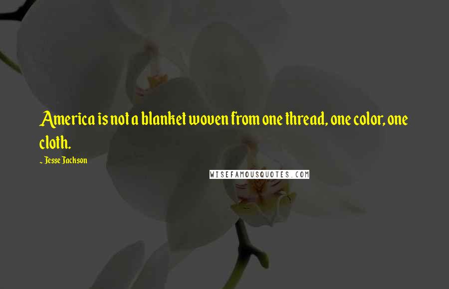 Jesse Jackson Quotes: America is not a blanket woven from one thread, one color, one cloth.