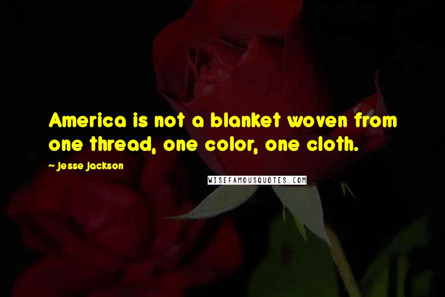 Jesse Jackson Quotes: America is not a blanket woven from one thread, one color, one cloth.