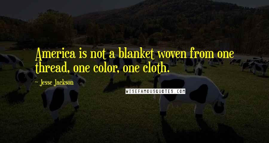 Jesse Jackson Quotes: America is not a blanket woven from one thread, one color, one cloth.