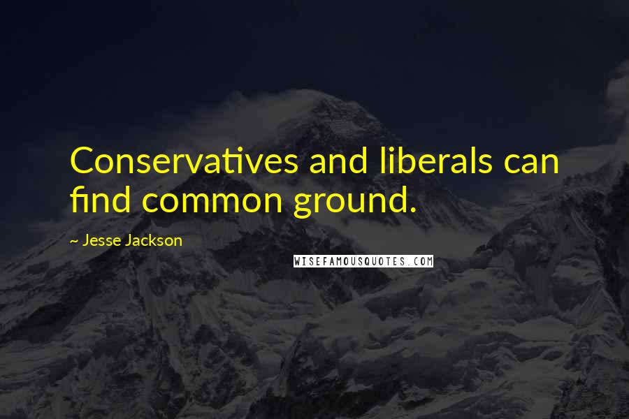 Jesse Jackson Quotes: Conservatives and liberals can find common ground.