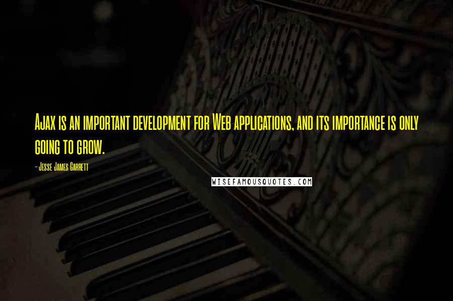 Jesse James Garrett Quotes: Ajax is an important development for Web applications, and its importance is only going to grow.