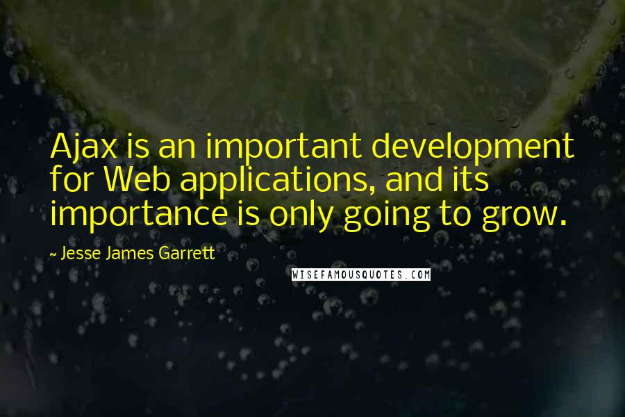 Jesse James Garrett Quotes: Ajax is an important development for Web applications, and its importance is only going to grow.