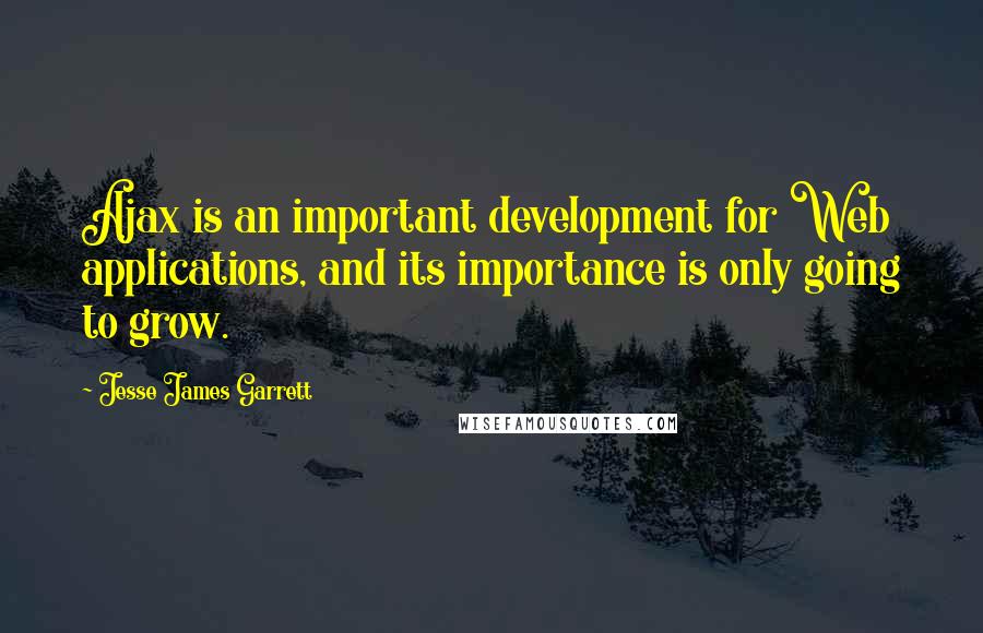 Jesse James Garrett Quotes: Ajax is an important development for Web applications, and its importance is only going to grow.