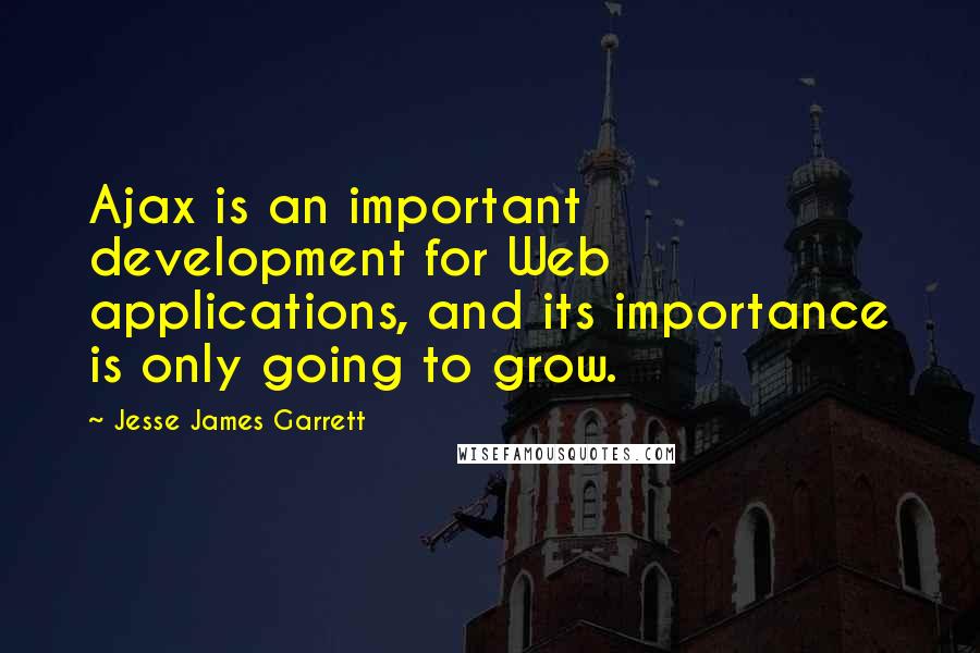 Jesse James Garrett Quotes: Ajax is an important development for Web applications, and its importance is only going to grow.