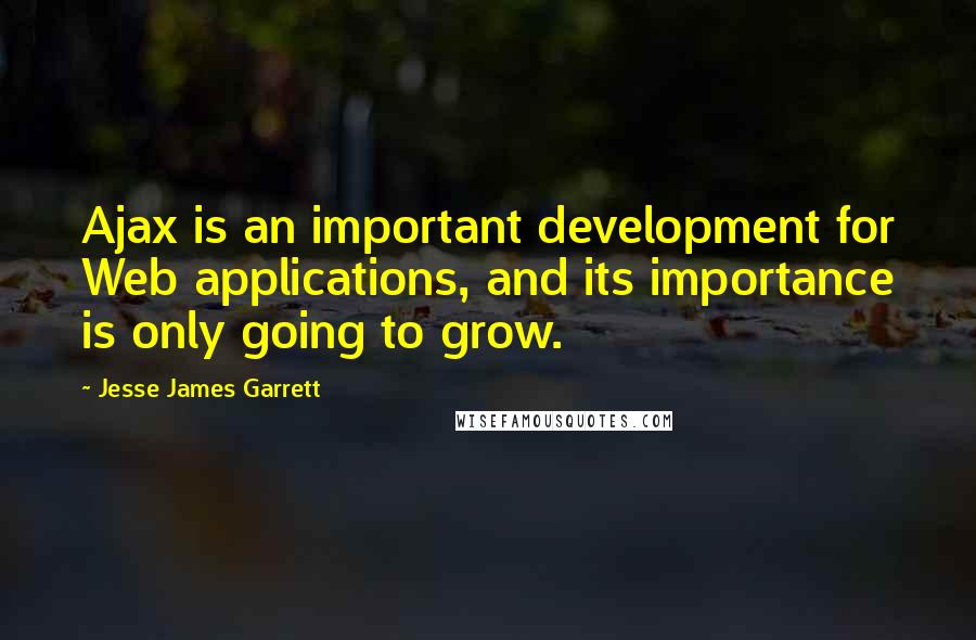 Jesse James Garrett Quotes: Ajax is an important development for Web applications, and its importance is only going to grow.