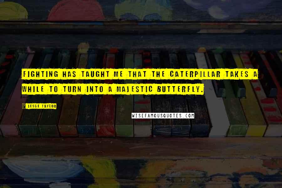 Jesse Taylor Quotes: Fighting has taught me that the caterpillar takes a while to turn into a majestic butterfly.