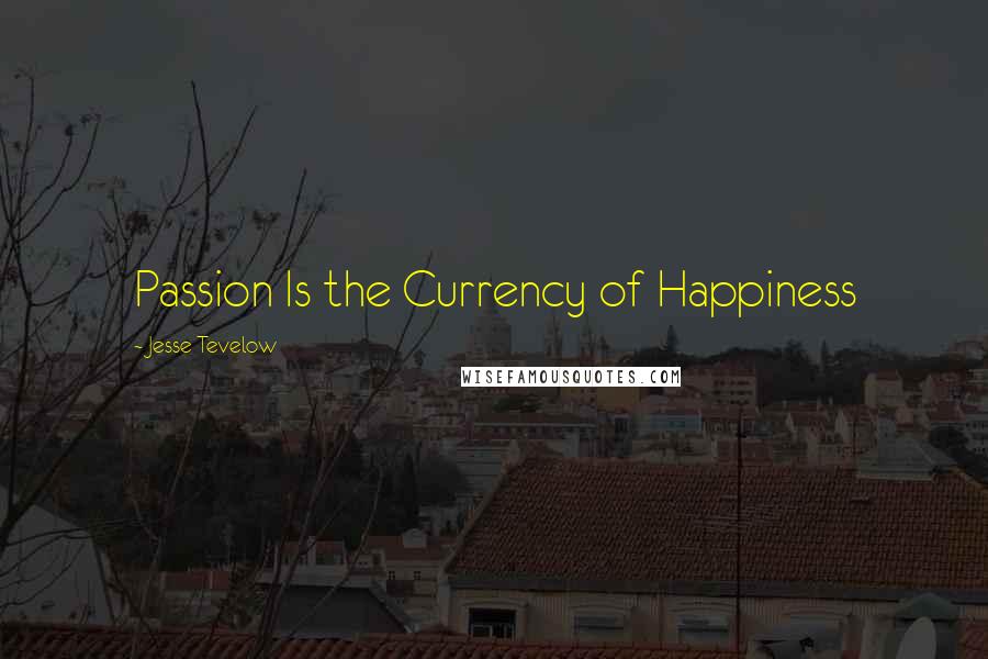 Jesse Tevelow Quotes: Passion Is the Currency of Happiness