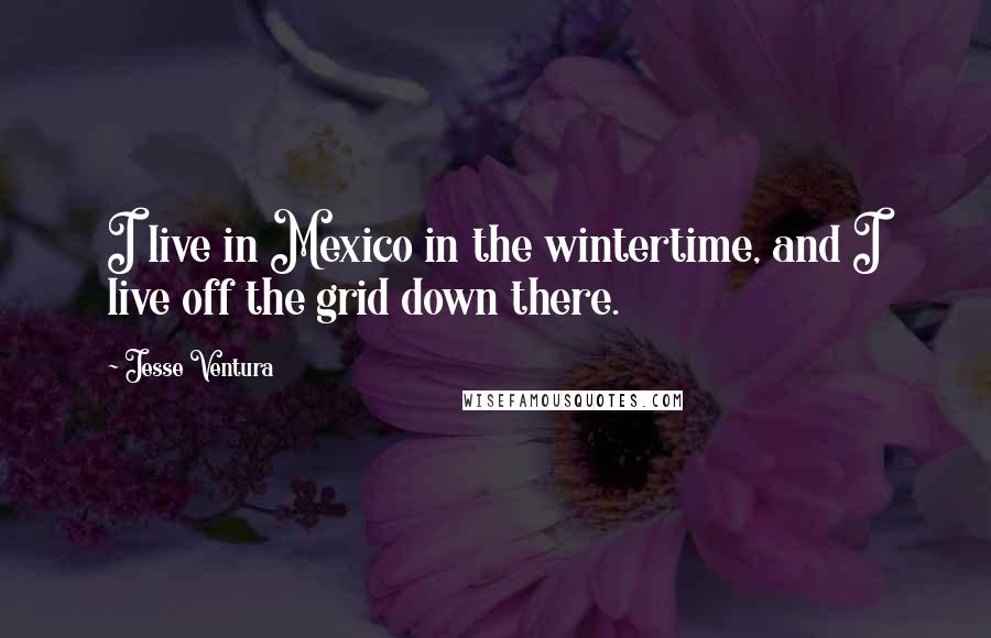 Jesse Ventura Quotes: I live in Mexico in the wintertime, and I live off the grid down there.
