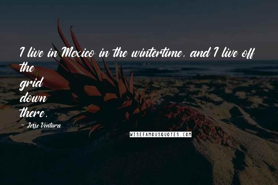 Jesse Ventura Quotes: I live in Mexico in the wintertime, and I live off the grid down there.