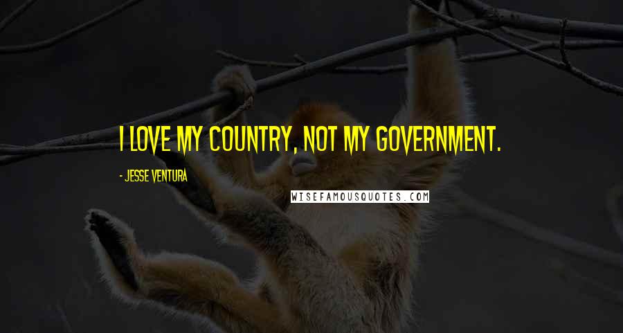 Jesse Ventura Quotes: I love my country, not my government.