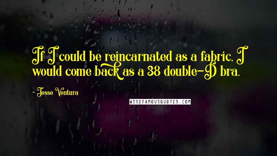 Jesse Ventura Quotes: If I could be reincarnated as a fabric, I would come back as a 38 double-D bra.