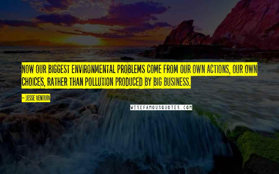 Jesse Ventura Quotes: Now our biggest environmental problems come from our own actions, our own choices, rather than pollution produced by big business.