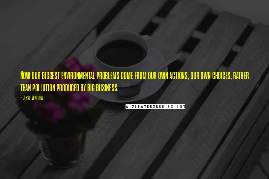 Jesse Ventura Quotes: Now our biggest environmental problems come from our own actions, our own choices, rather than pollution produced by big business.