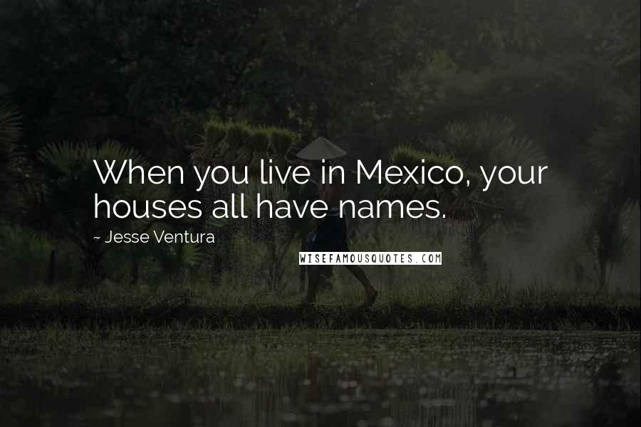 Jesse Ventura Quotes: When you live in Mexico, your houses all have names.