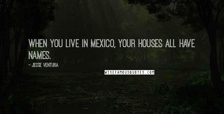 Jesse Ventura Quotes: When you live in Mexico, your houses all have names.