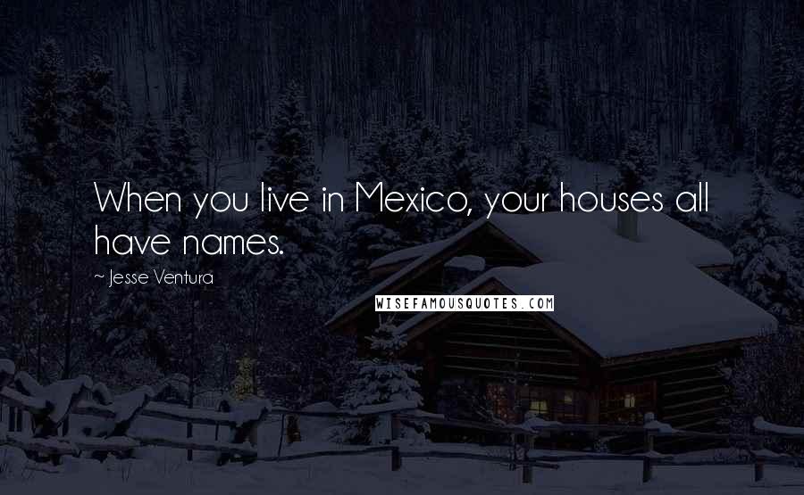 Jesse Ventura Quotes: When you live in Mexico, your houses all have names.