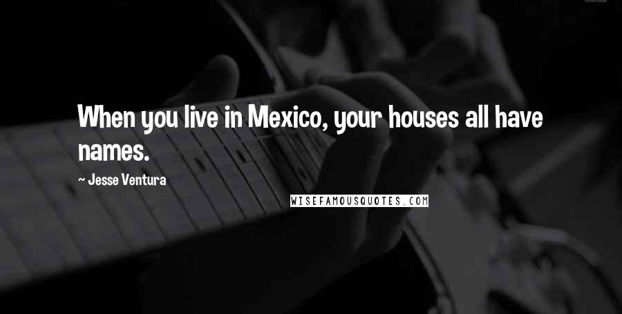 Jesse Ventura Quotes: When you live in Mexico, your houses all have names.