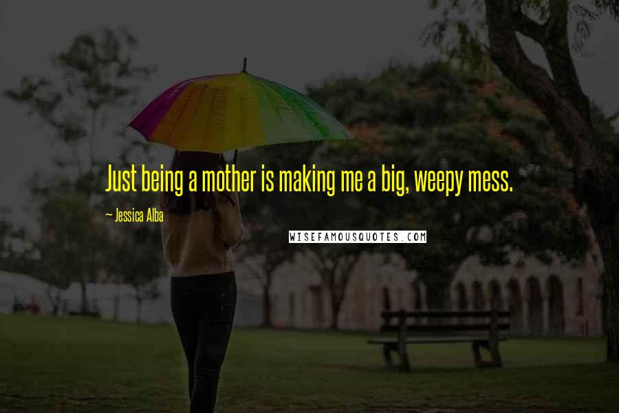 Jessica Alba Quotes: Just being a mother is making me a big, weepy mess.