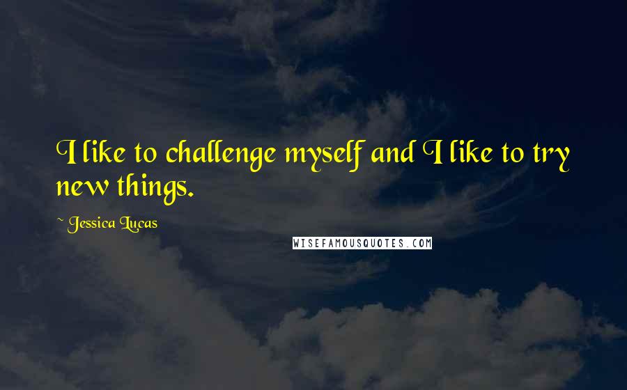 Jessica Lucas Quotes: I like to challenge myself and I like to try new things.