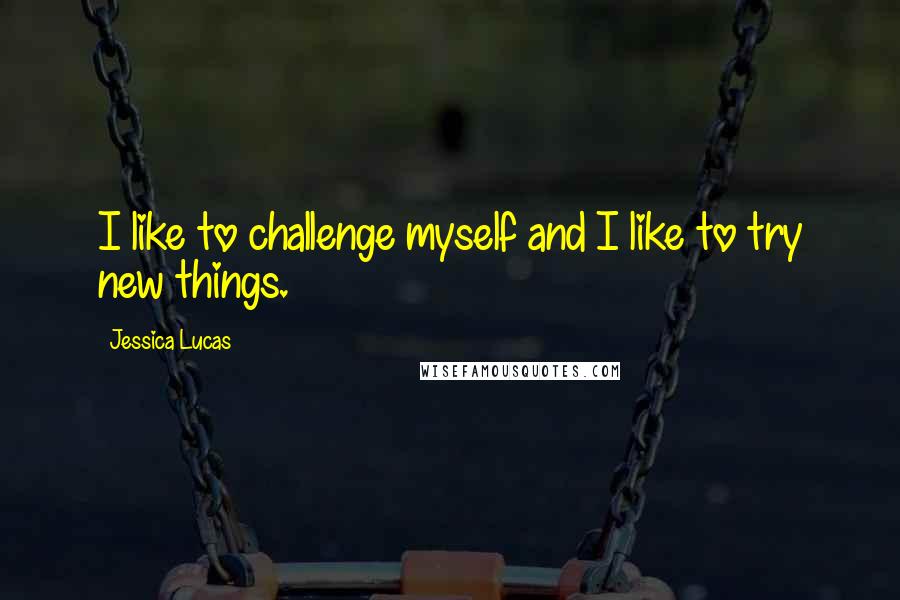 Jessica Lucas Quotes: I like to challenge myself and I like to try new things.