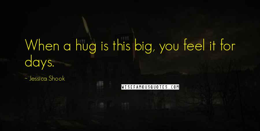 Jessica Shook Quotes: When a hug is this big, you feel it for days.