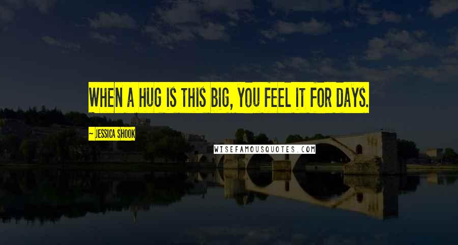 Jessica Shook Quotes: When a hug is this big, you feel it for days.
