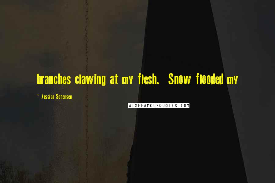 Jessica Sorensen Quotes: branches clawing at my flesh. Snow flooded my