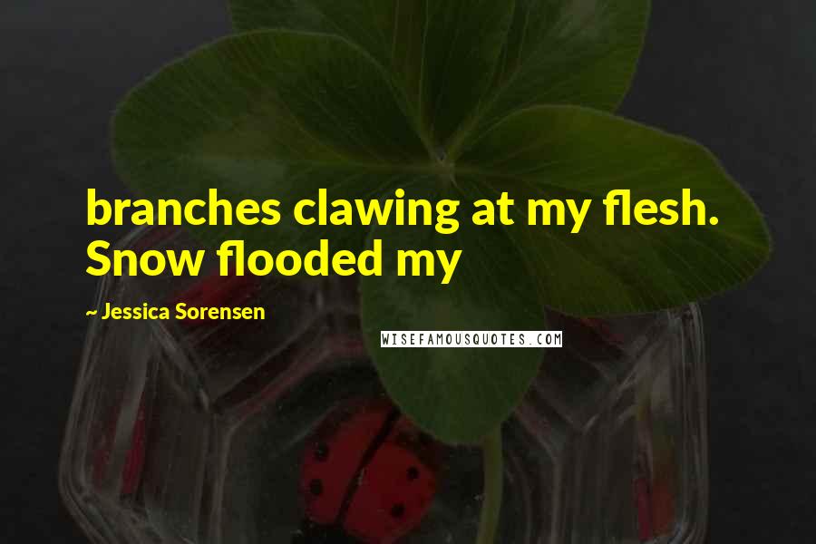 Jessica Sorensen Quotes: branches clawing at my flesh. Snow flooded my