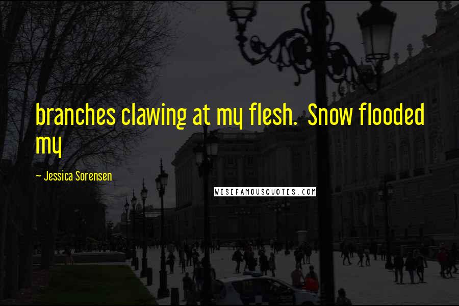 Jessica Sorensen Quotes: branches clawing at my flesh. Snow flooded my